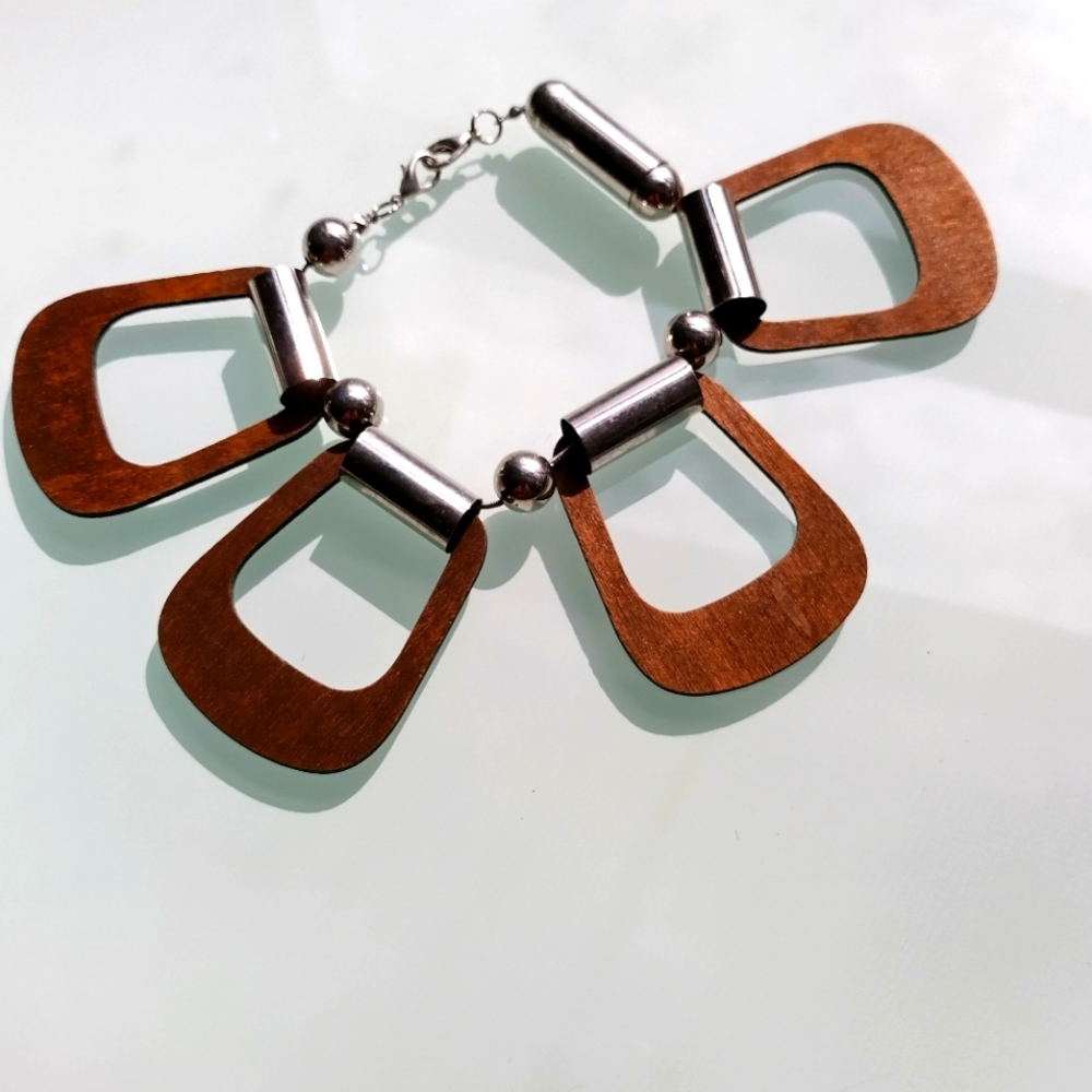 Mid Century Wood Bracelet
